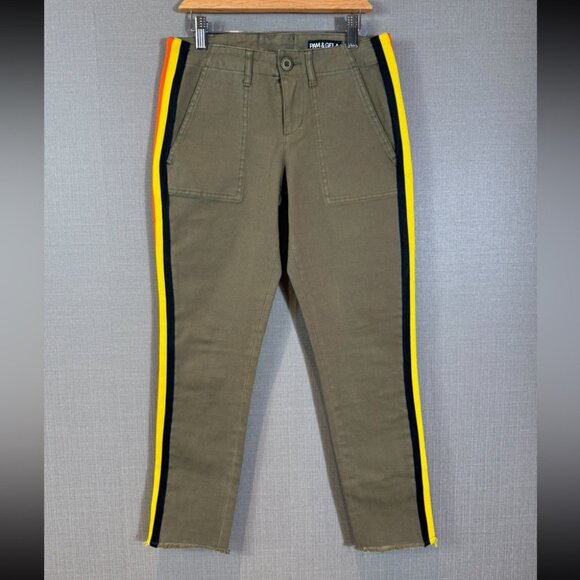 Pam & Gela Twill Utility Side Stripe Mid-Rise Ankle Skinny Pants - Picture 3 of 14